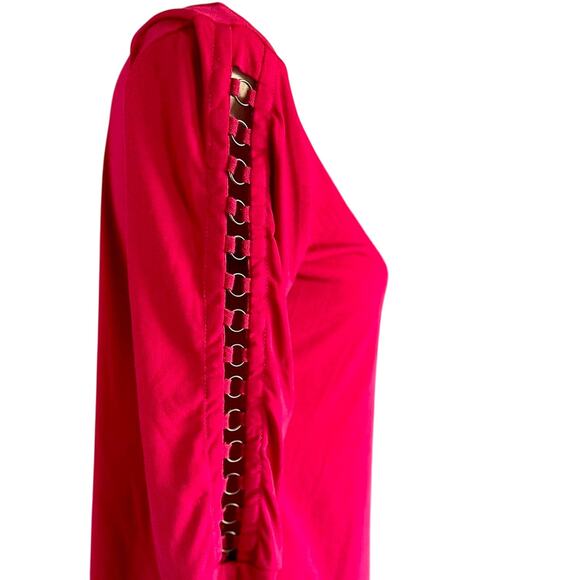 Womens Top Size Medium Burgundy Biker Renn Faire Viking Vibes Indie Whimsigoth - Picture 5 of 8